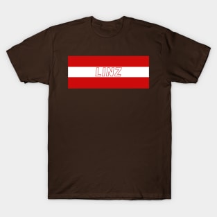 Linz City in Austria Flag Colors Stripes T-Shirt